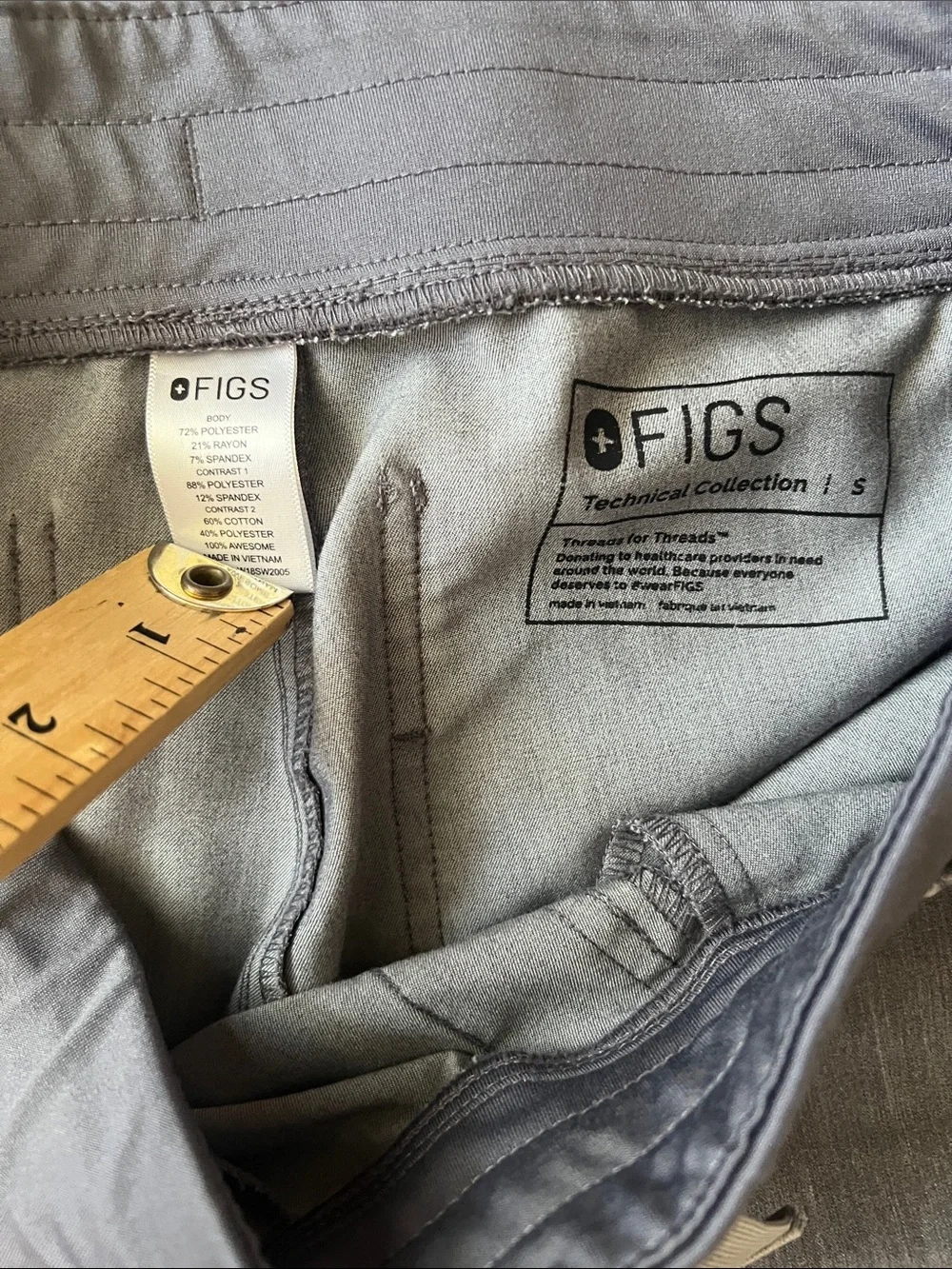 Figs Women’s Zamora Charcoal Drawstring Joggers Small